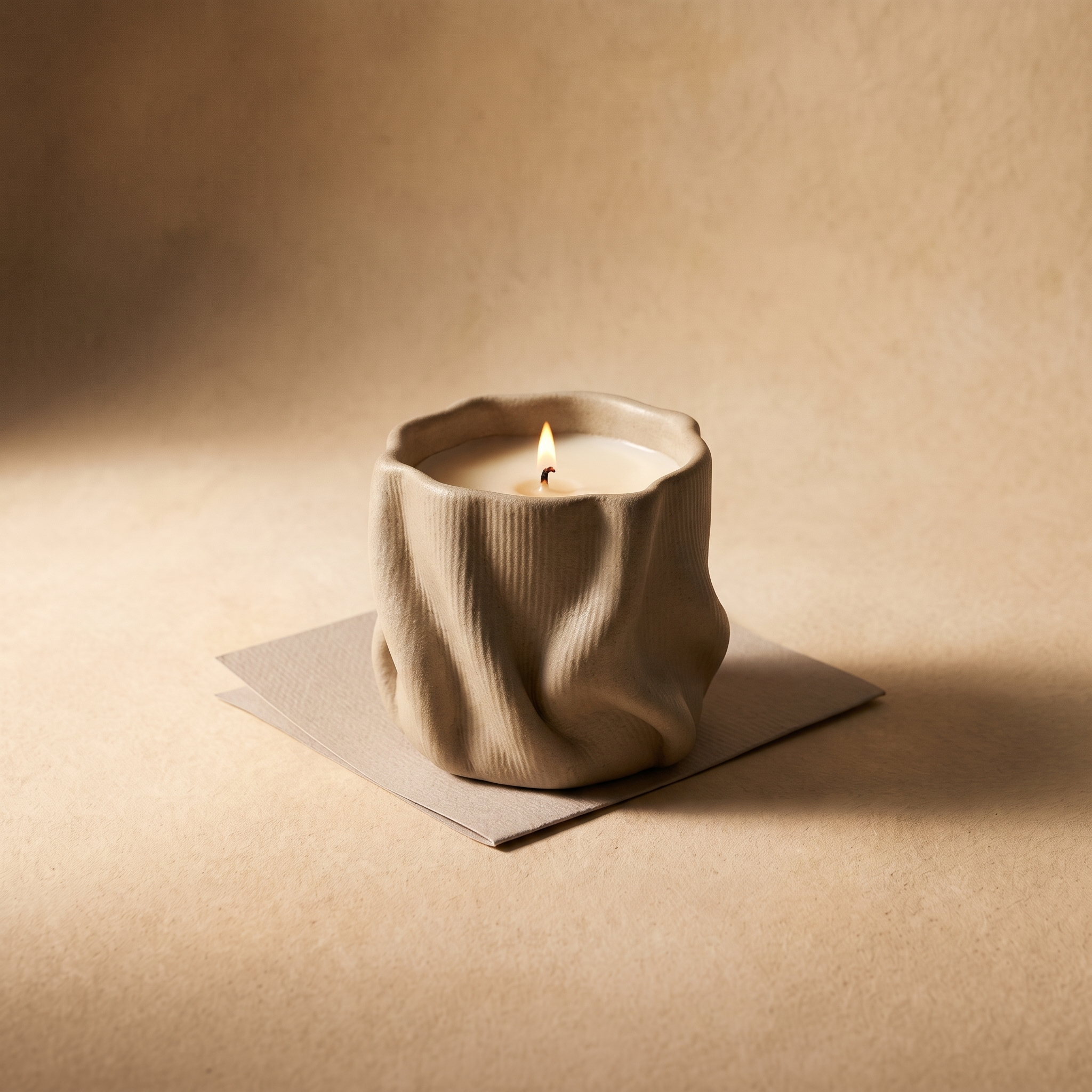 Quiet Luxury, Loud Debt — draped oatmeal ceramic scented candle